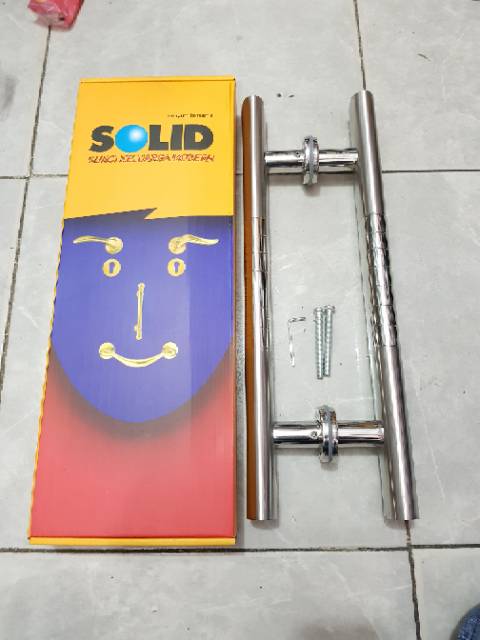 Handle pintu stainless baut tembus SOLID 45cm