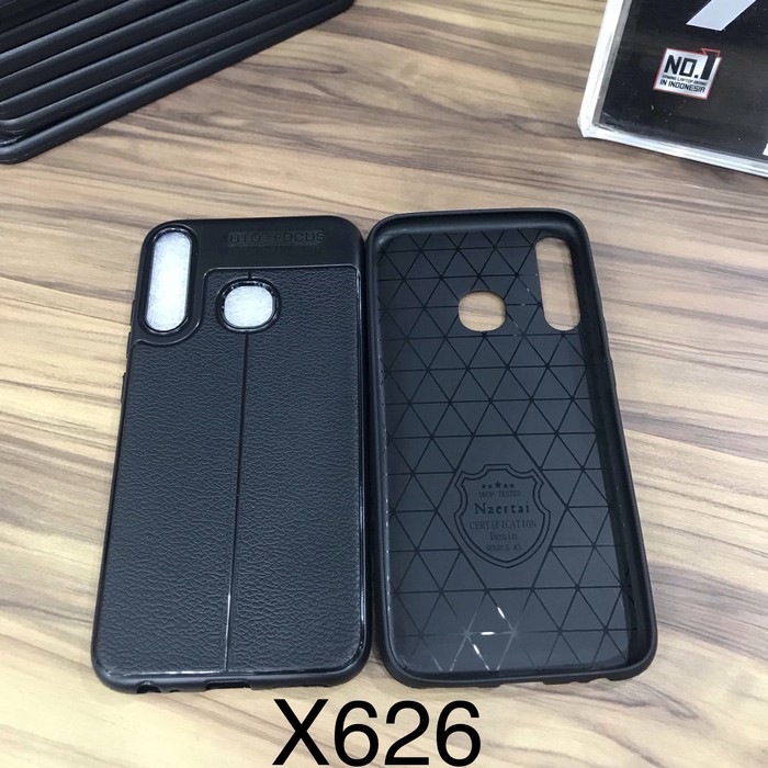 SILIKONE AUTO FOKUS LEATHER CASE KULIT BLACK FOR INFINIX SMART 3 PLUS