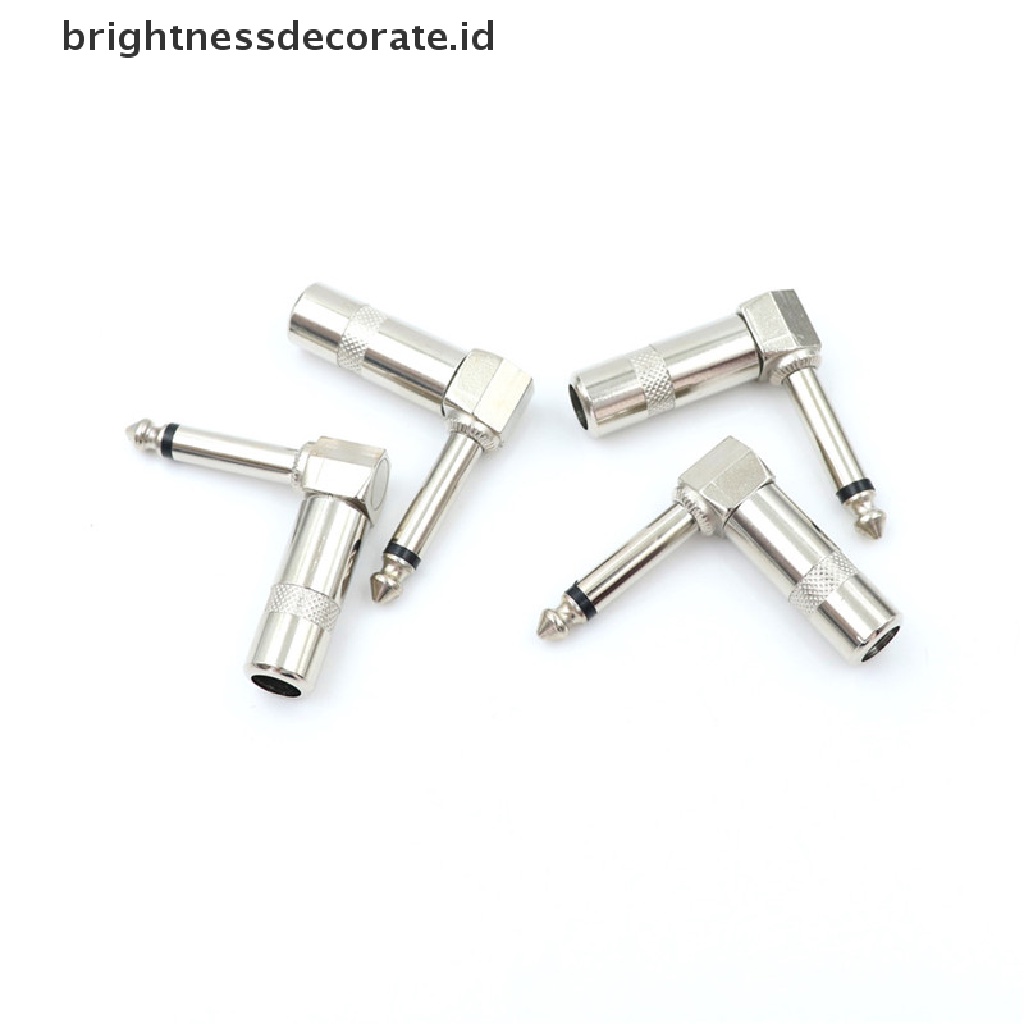 [birth] 4x 90 Degree Right Angle 6.35mm 1/4&quot; Male Mono Phone Welded Jack Plug 0 0 0 0 0 [ID]