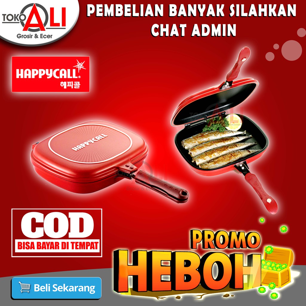 DOUBLE PAN HAPPY CALL 32CM (JUMBO) Panci panggang teflon serbaguna