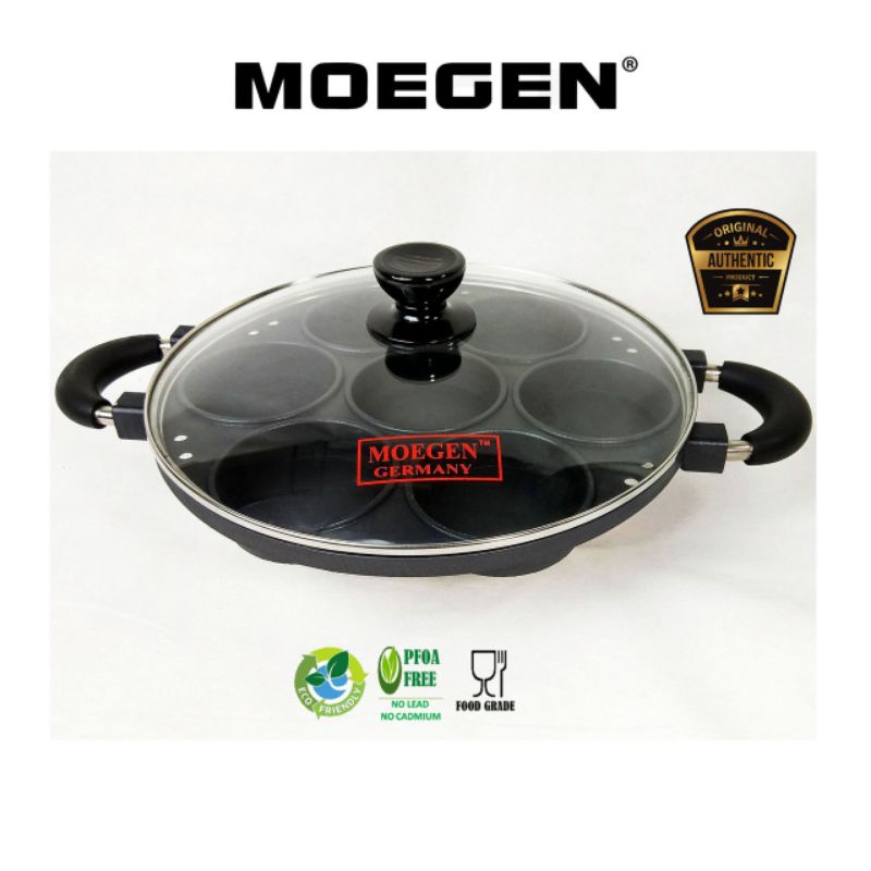 Premium (Mount) MOEGEN cetakan kue martabak mini kue lumpur snack maker 7 lubang datar cake pan