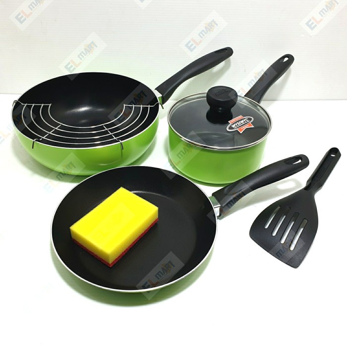 Maxim Panci Set Cookware INNOVA 7pc Frypan Wok Pan Saucepan Spatula