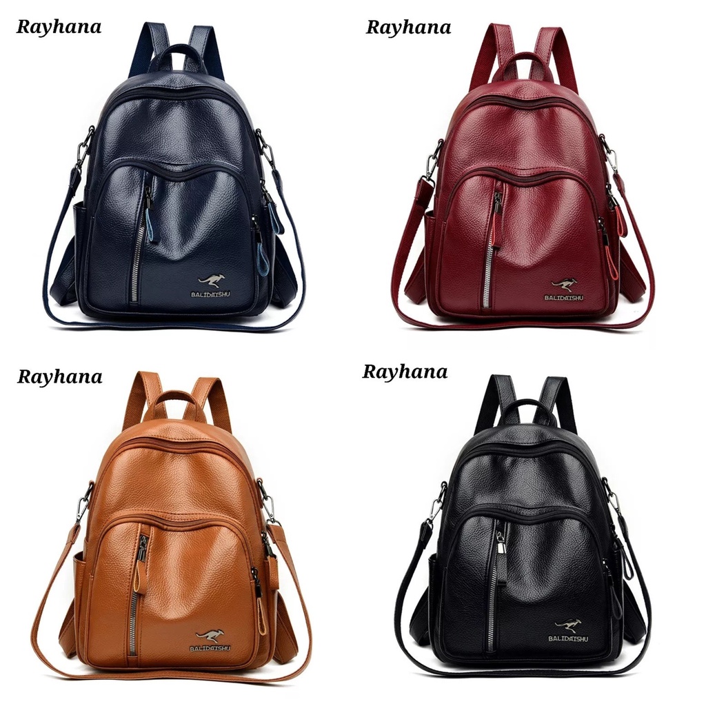 Tas Ransel Wanita kulit Murah Import Batam Kekinian Backpack Wanita Korea Style Original Terbaru Kuliah Sekolah Kerja