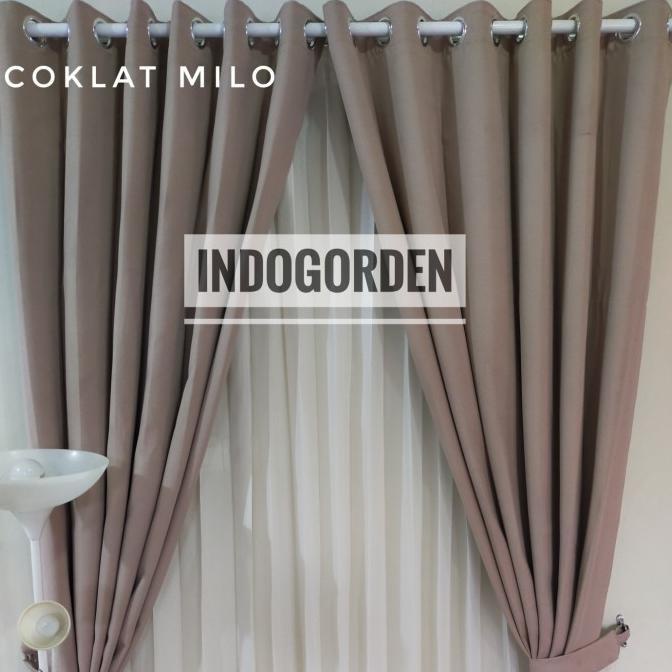 Sale Gorden Blackout Polos - Coklat Milo, 150 Cm X 200 Cm