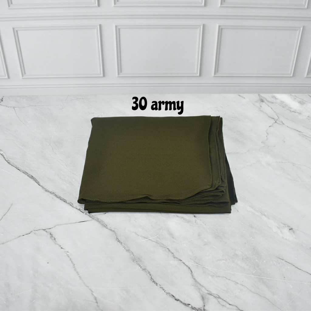 DIAMOND CREPE PASHMINA DIAMOND PREMIUM  JILBAB PASHMINA POLOS KERUDUNG PASHMINA DAIMOND WARNA 1-30 army
