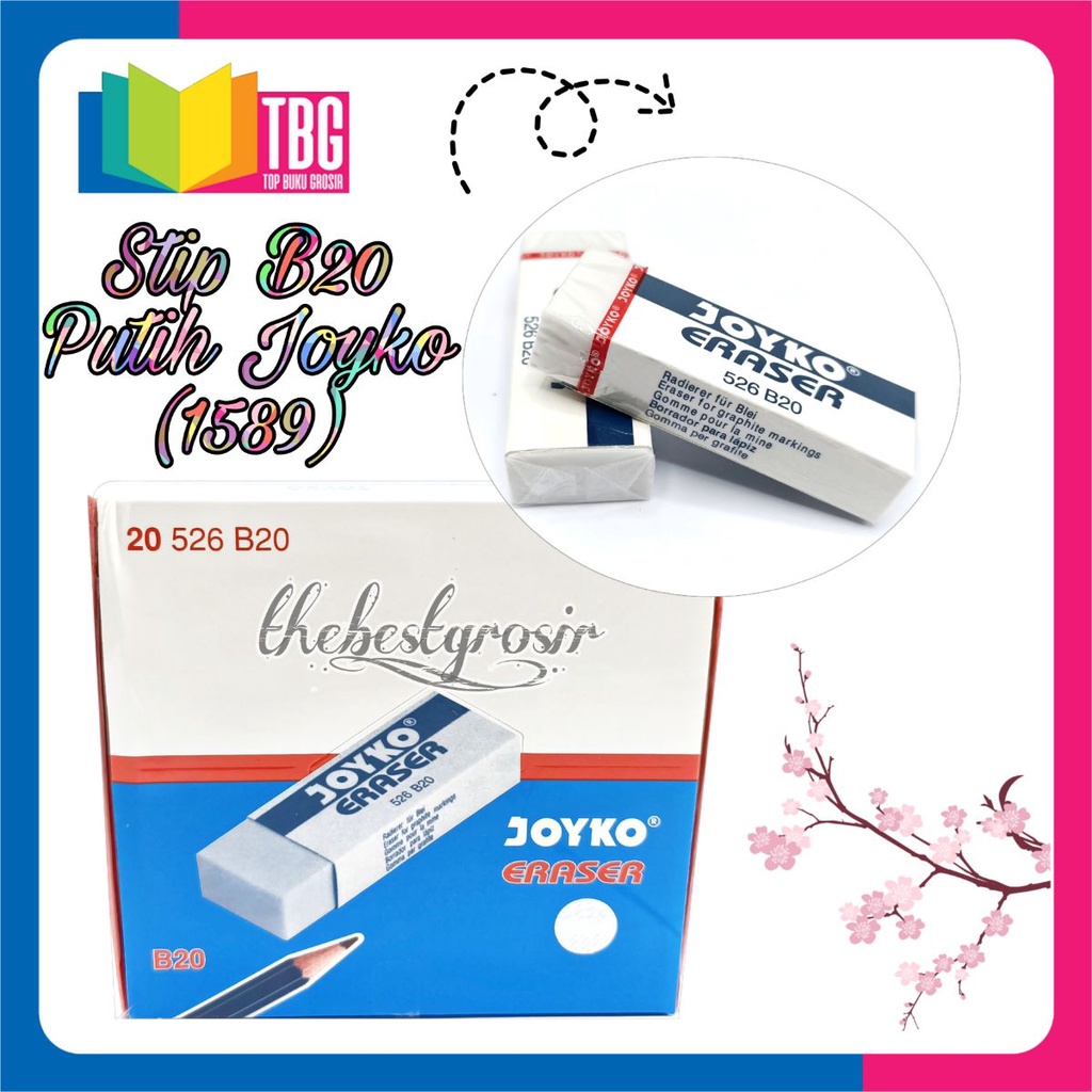 

1 PCS PENGHAPUS BESAR B20 PUTIH JOYKO / STIP PENSIL (R-1589)