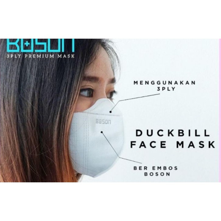 [ DUCKBILL ELIER ] MASKER BOSON DUCKBILL ISI 20 PCS / BOSON 3 PLY PREMIUM MASK/ MASKER SENSI DUCKBIL