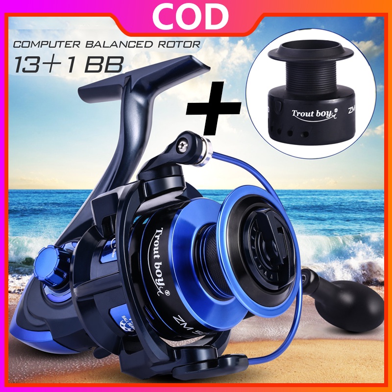 Sougayilang Gulungan Pancing Berputar 13 + 1BB Ringan Ultra Halus Aluminium Sea Fishing Reel