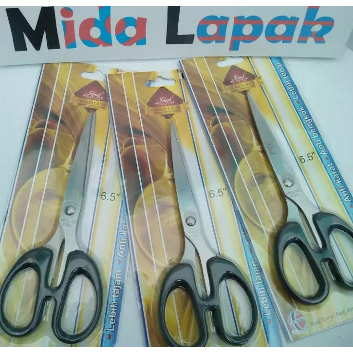 

Gunting Tajam Hitam Ukuran Tanggung 6.5 Cm