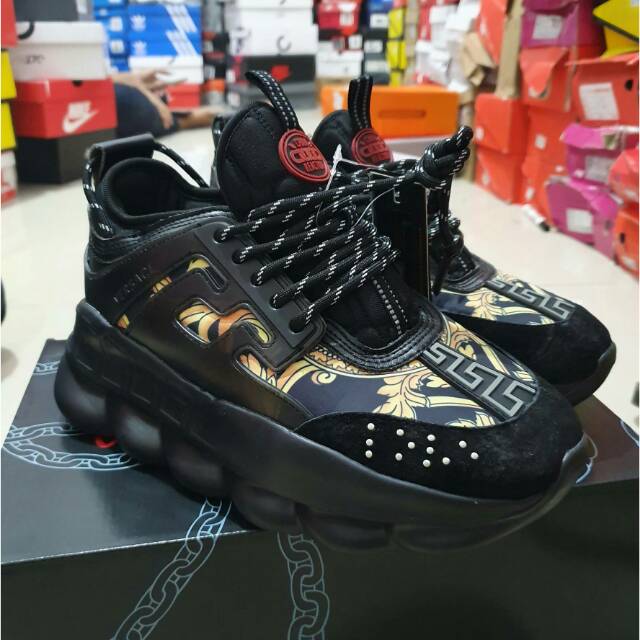 versace sneakers chain reaction black
