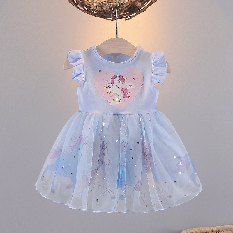 [PRINCESS KESLI]0-7tahun Dress anak perempuan/Gaun bayi/Rok anak/Dress pesta unicorn lucu untuk anak/bayi cewek umur