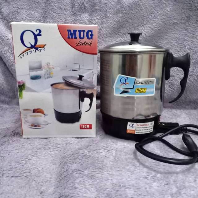Mug Elektrik Pemanas Listrik Q2 12 CM Stainless Steel/Mug Electric Q2-8012