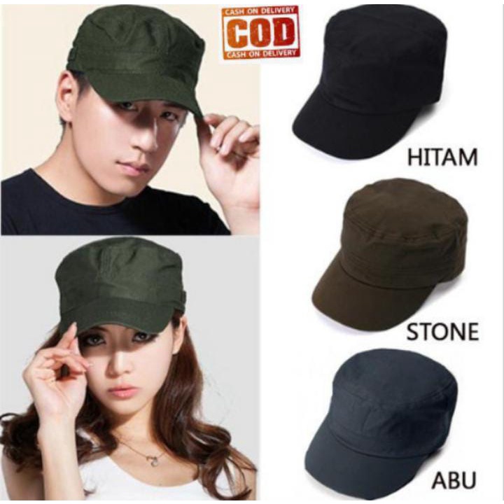 Topi Komando Polos Unisex bahan Catton Premium Pria Wanita Dewasa