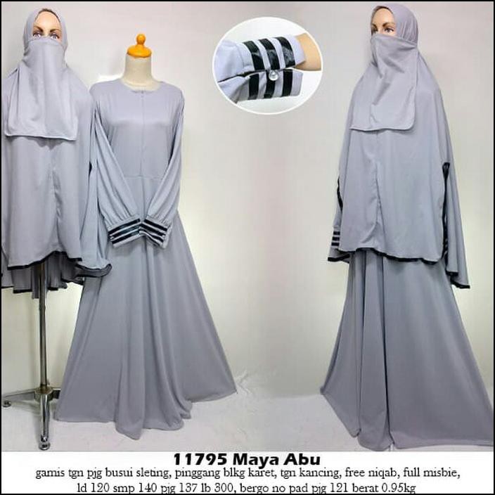 HARGA SPESIAL GROSIR GAMIS SYARI TRENDY MAYA ABU HITAM (SUPLAYER,PRODUSEN,MODERN,LAR
