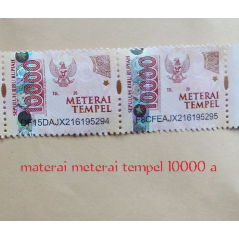 Jual Materai Meterai Tempel 10000 Asli Indonesiashopee Indonesia