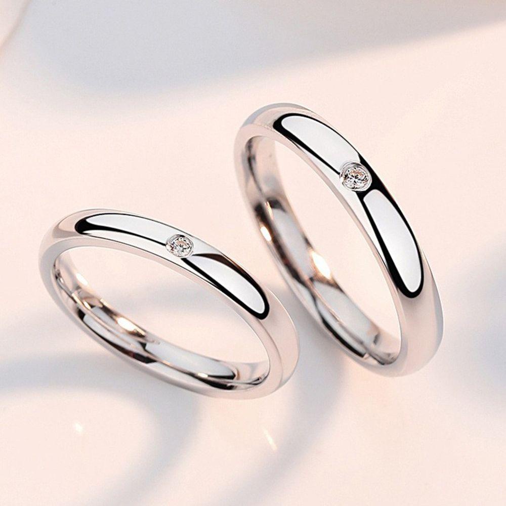 R-flower Couple Ring Adjustable Wedding Light Perhiasan Fashion Mewah