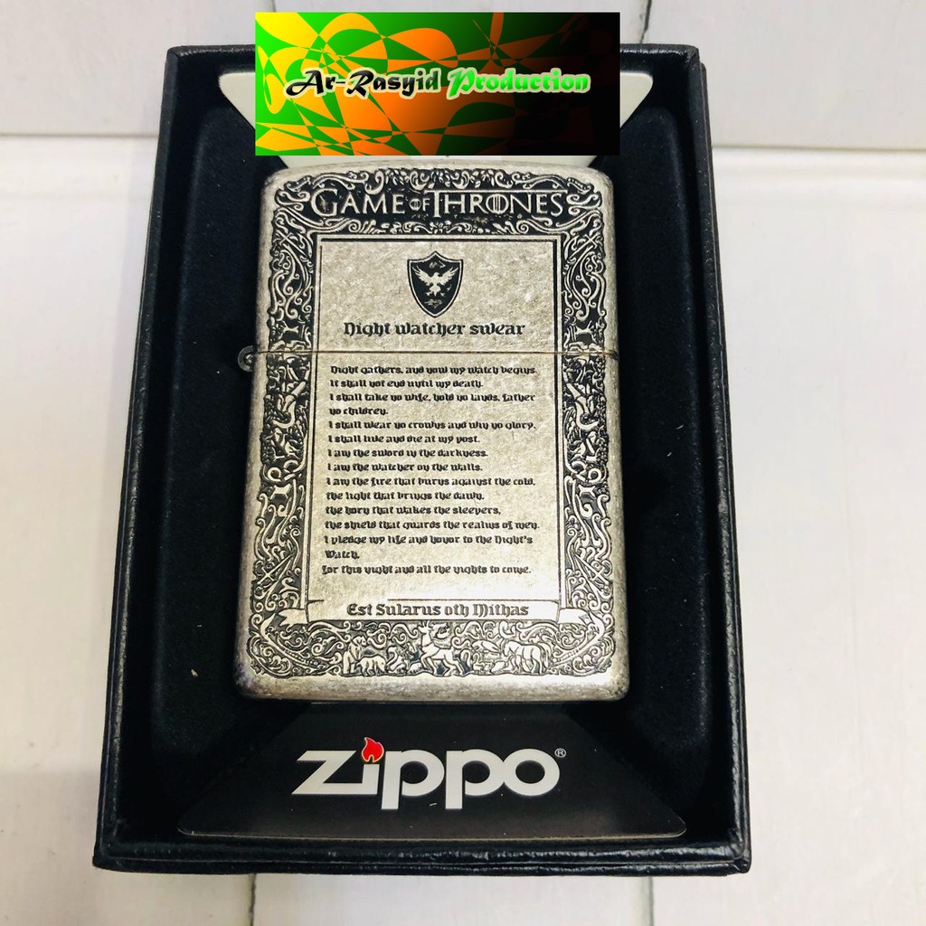 Korek Api Minyak Zippo Matte Kw Motif Game Of Thrones 15