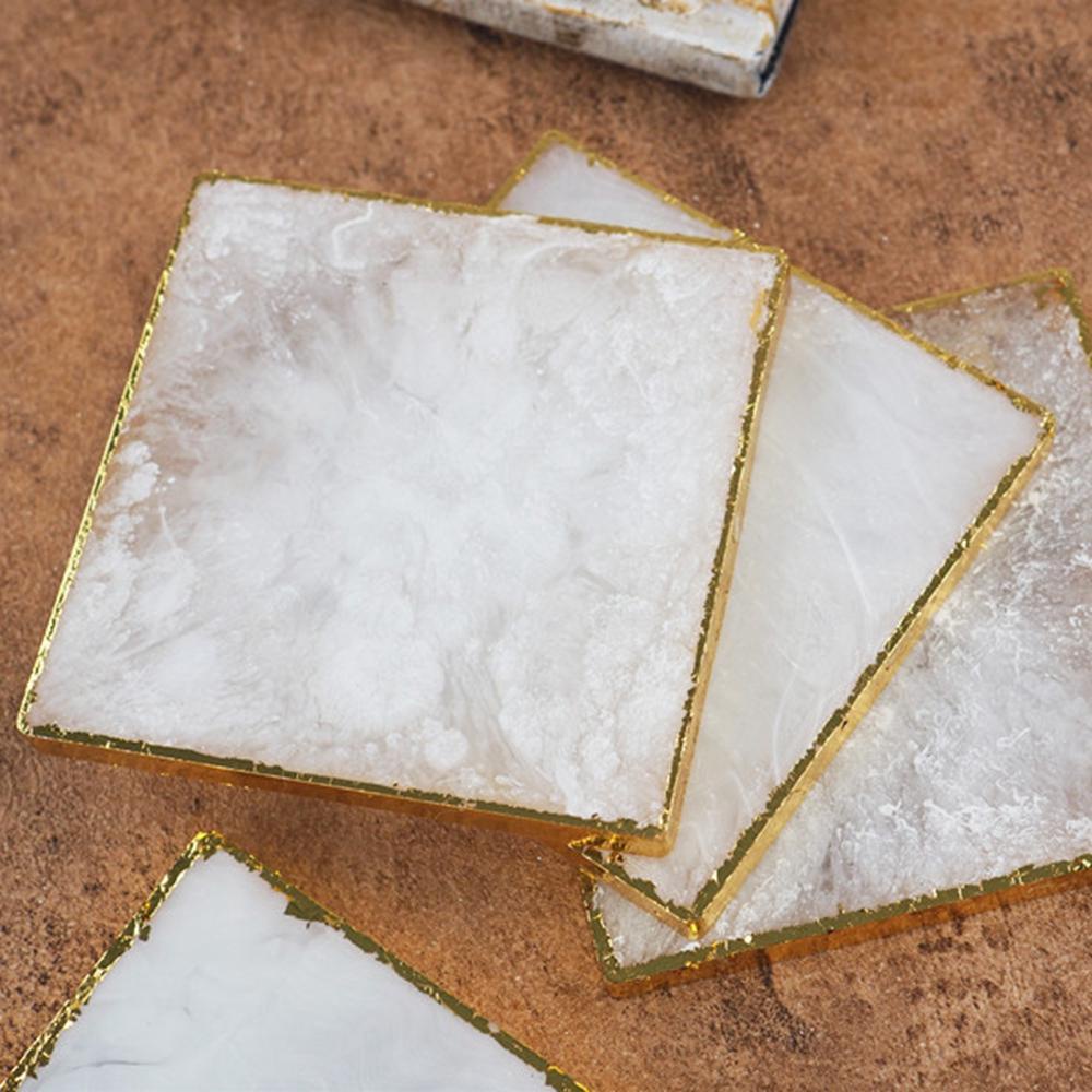 Lanfy Coaster Cetakan DIY Silikon Resin Casting Dekorasi Rumah Ornamen Square Coaster Holder Molds