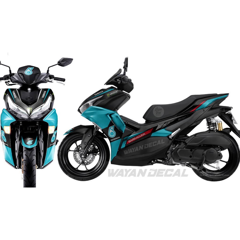 DECAL ALL NEW AEROX 155 PETRONAS CYAN