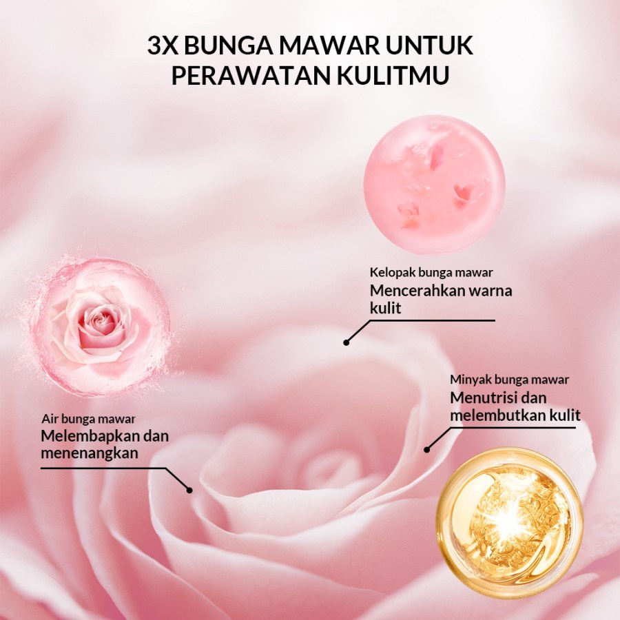 BIOAQUA Rose Petals Mask 120 gr masker wajah perawatan fresh hidrating