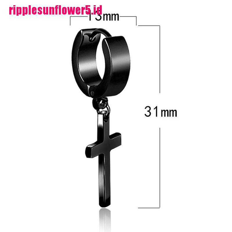 # Kaos T-Shirt Wanita Lengan Pendek Motif Print #1pc Anting Tusuk Motif Salib Ala Punk Bahan Stainless Steel Untuk Wanita