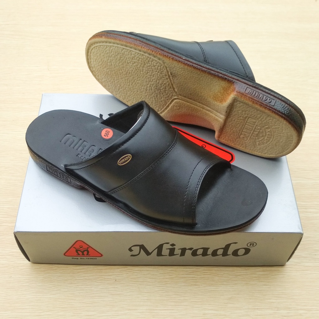 Sandal kulit original sendal pria dewasa asli selop berkualitas distro merek mirado murah terbaru
