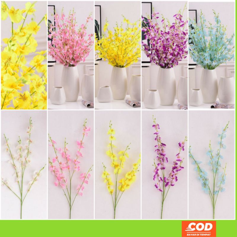 Bunga Plastik Anggrek tangkai bunga hias bunga dekorasi bunga artifisial bunga tangkai BT9012