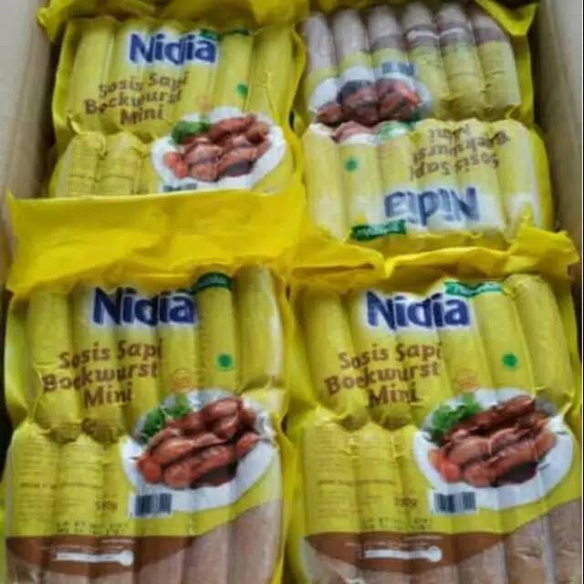 

Sosis sapi boekwurst mini 'NIDIA' 550Gram isi 12 Pcs