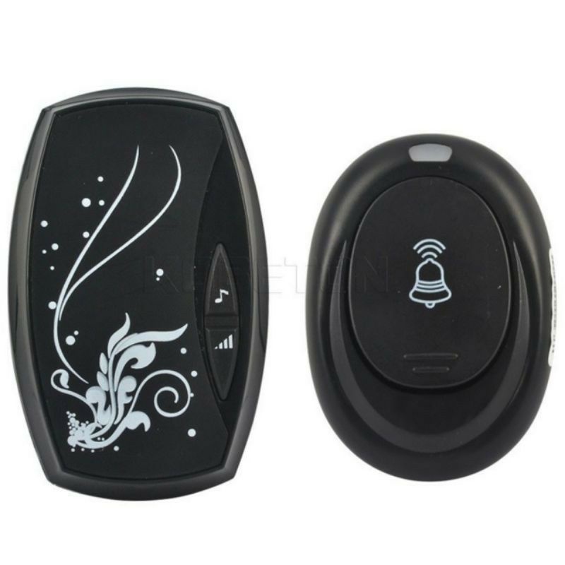 Bel Pintu Wireless Waterproof dengan EU Plug - hitam