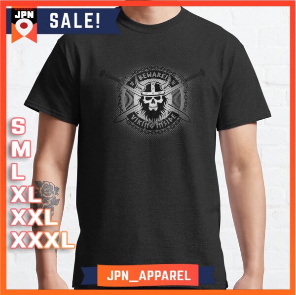 Kaos Baju Vikings - attention - grid - dark T-Shirt Premium