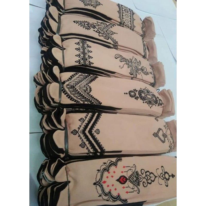 ( 1 lusin ) Kaos KaKi JEMPOL motif Henna wanita muslimah bahan nilon super GREES lembut tebal