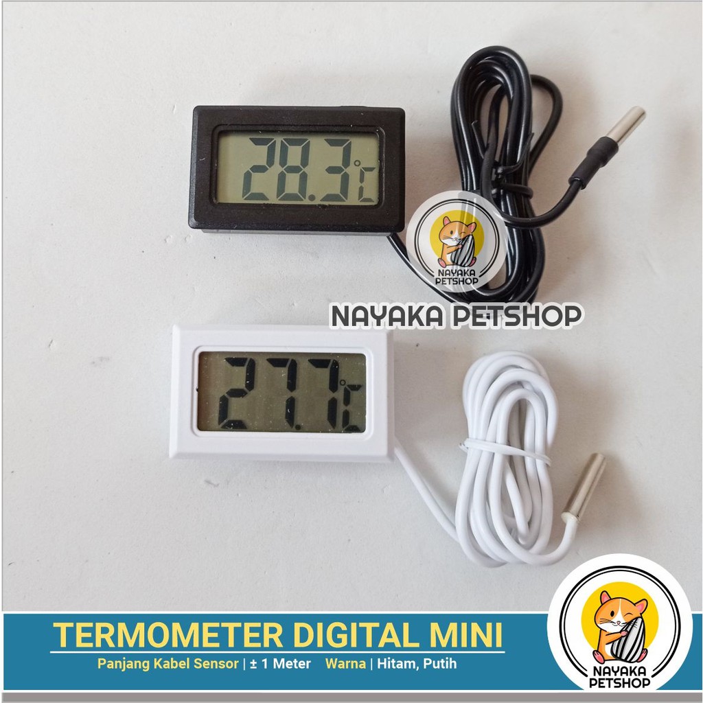 Termometer Aquarium Digital Mini Thermometer Pengukur Suhu Aquascape Freezer Air