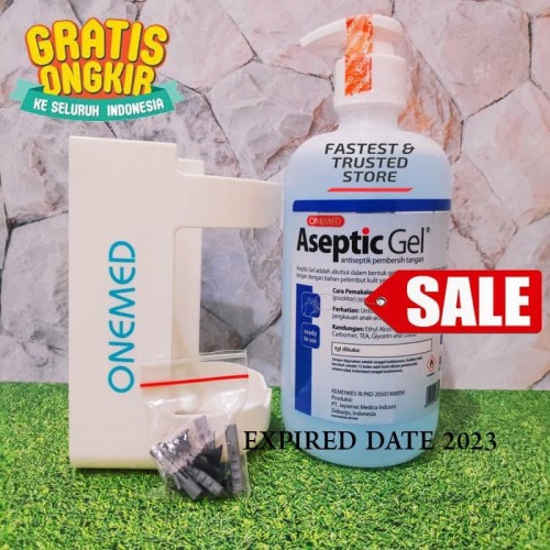 hand sanitizer gel 500ml onemed + bracket / hand sanitizer gel 500ml