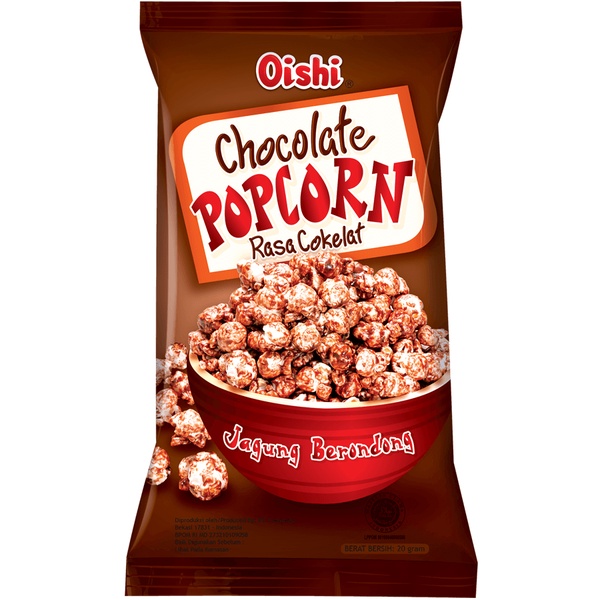 

Oishi PopCorn / Pop Corn Oishi coklat (Kemasan Mini) isi 10 renteng