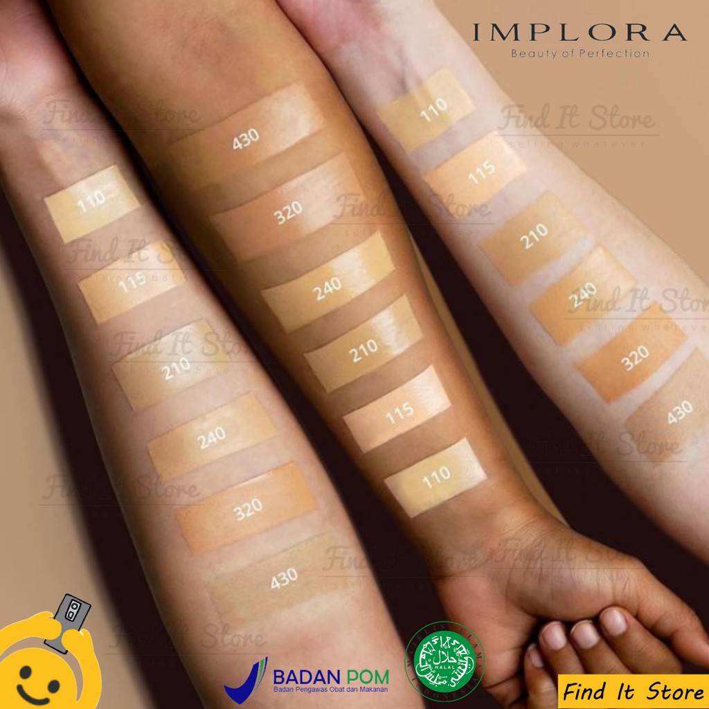 Implora Seamless Liquid Foundation | Alas Bedak Cair 33ml | BPOM