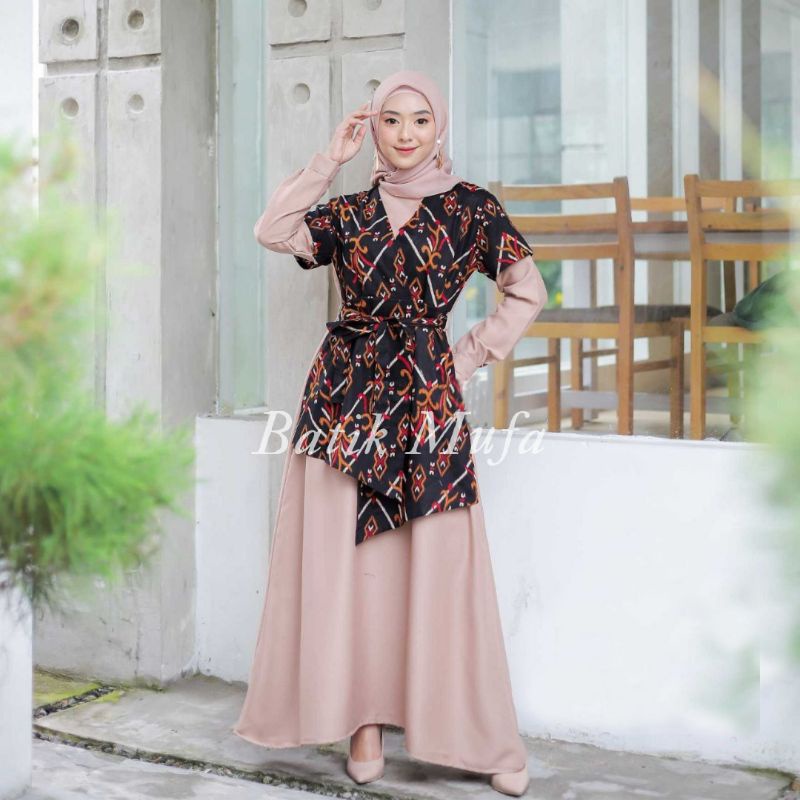 Batik couple gamis JESNA GOWN Gamis kekinian Outfit kondangan baju kondangan baju lebaran terbaru 2022