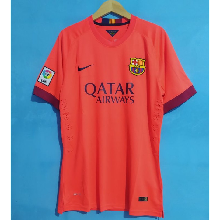 JERSEY BOLA RETRO BARCA AWAY ORANGE 2014-2015 GRADE ORI