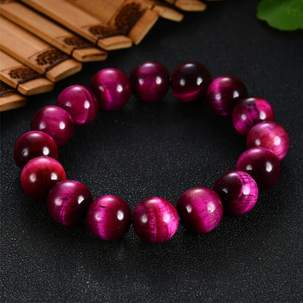 Gelang Natural Pink Tiger Eye Quartz Crystal