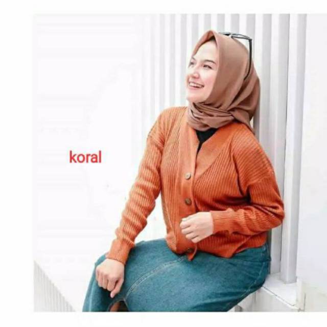 KARDIGAN RAJUT CROP PREMIUM KANCING BATOK TANGAN PANJANG WANITA