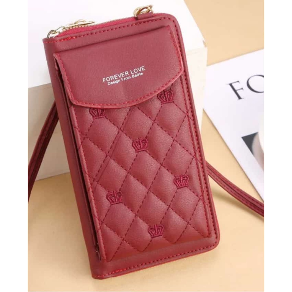 ASFOUR - Tas Selempang Bordir Mahlota Kulit Wanita Dompet Hp Cewek Tas Multifungsi Mini Bag