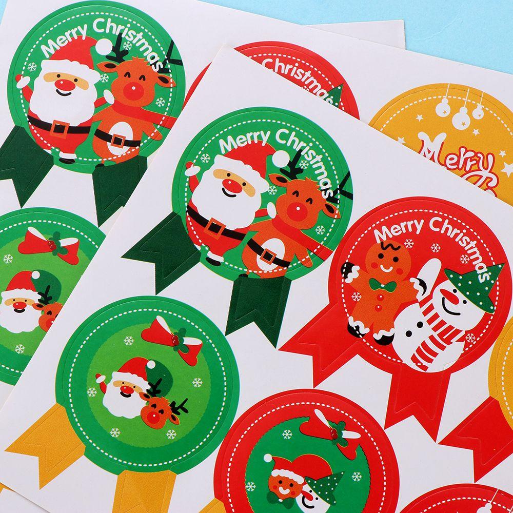 Preva Gift Paper Sticker Santa Hiasan Kue Biskuit Kotak Hadiah Sealing Craft Badge Merry Christmas