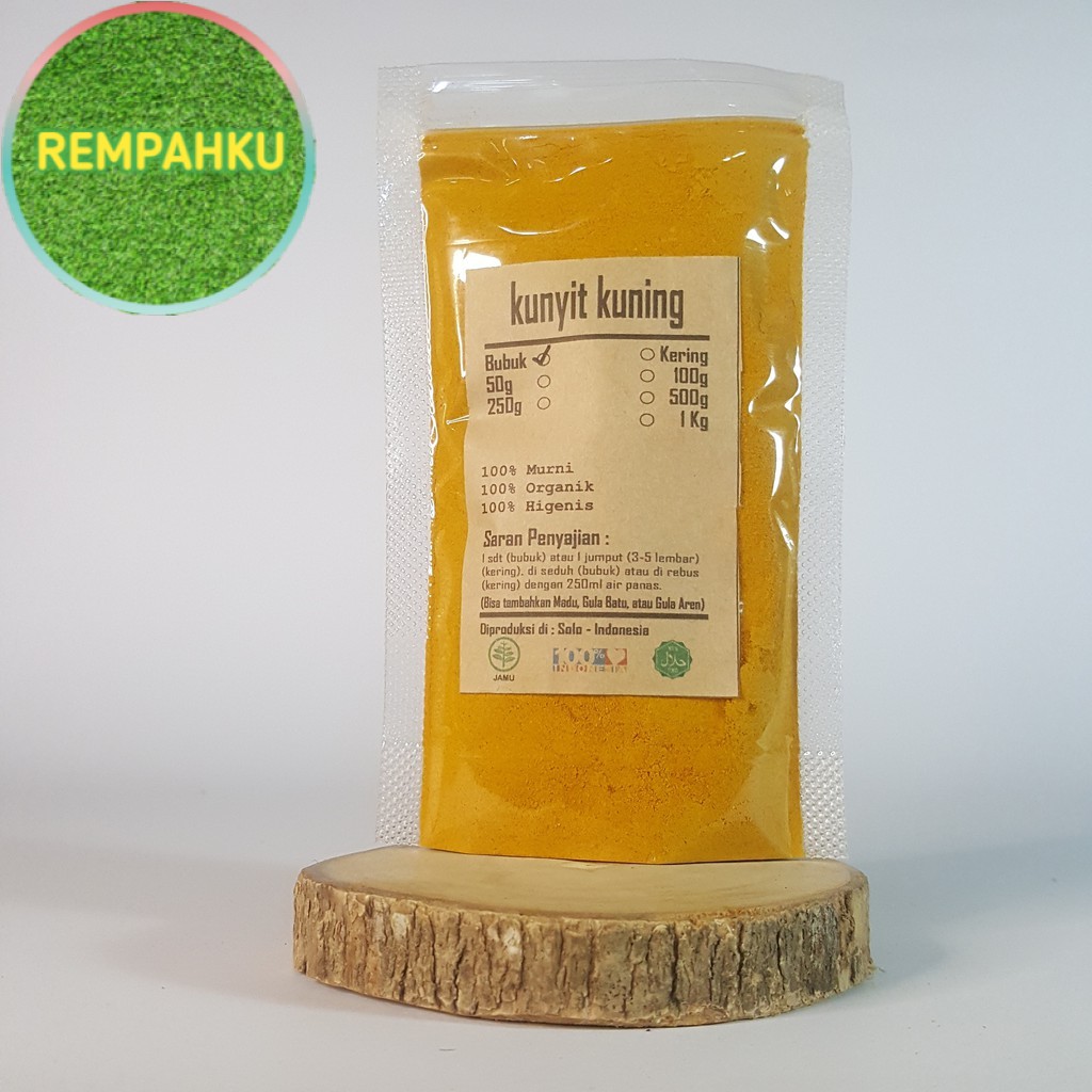 

KUNYIT KUNING BUBUK 50 GRAM - Curcuma Longa - MURNI - JSR - REMP