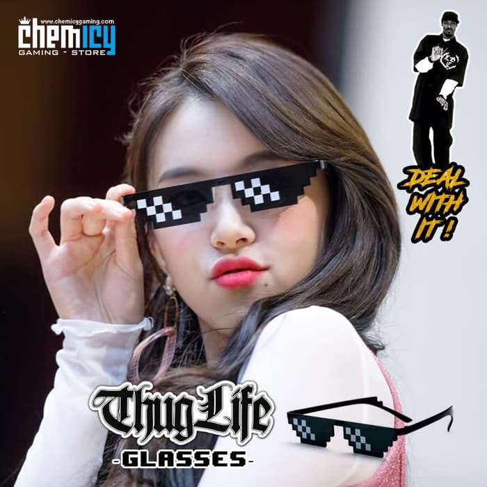 Kacamata / Kaca Mata Thug Life / Deal With It 8 Bit Glasses