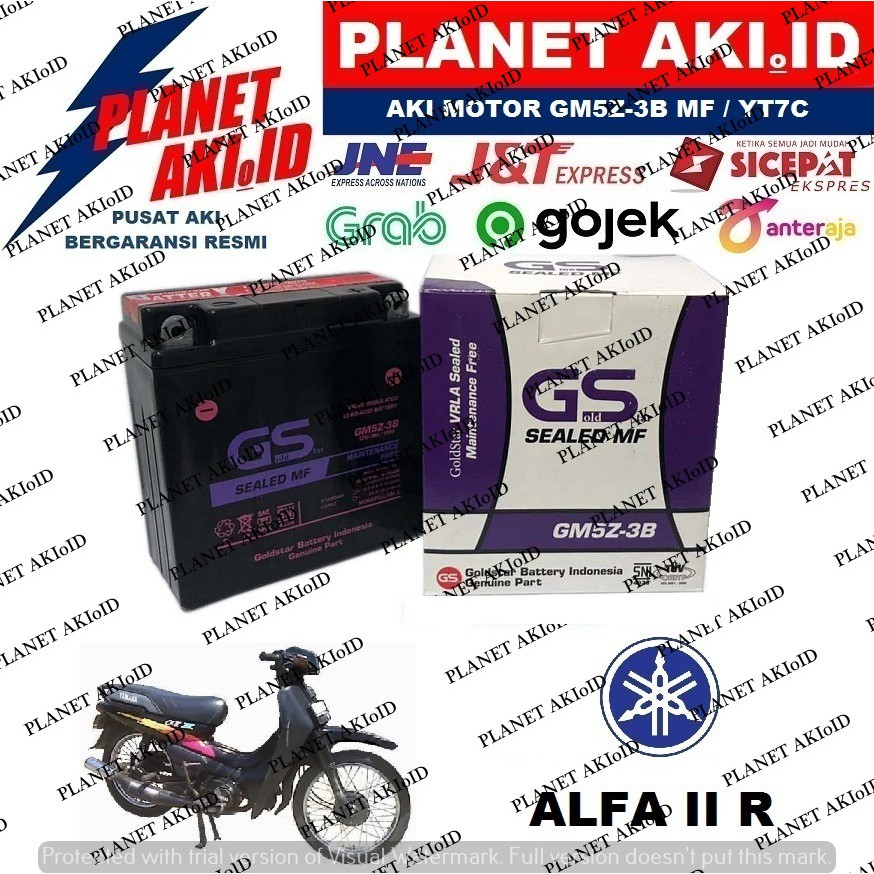 Aki Motor Yamaha Alfa II R GM5Z3B Accu Kering MF