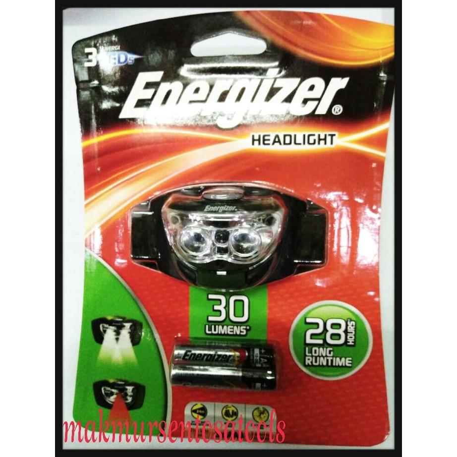 ORIGINAL - SENTER KEPALA/HEADLIGHT 3 LED ENERGIZER ORI