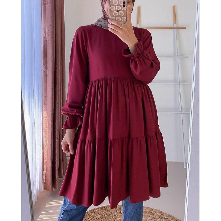 LG - SORAYA TUNIK POLOS | ATASAN MUSLIM WANITA JUMBO