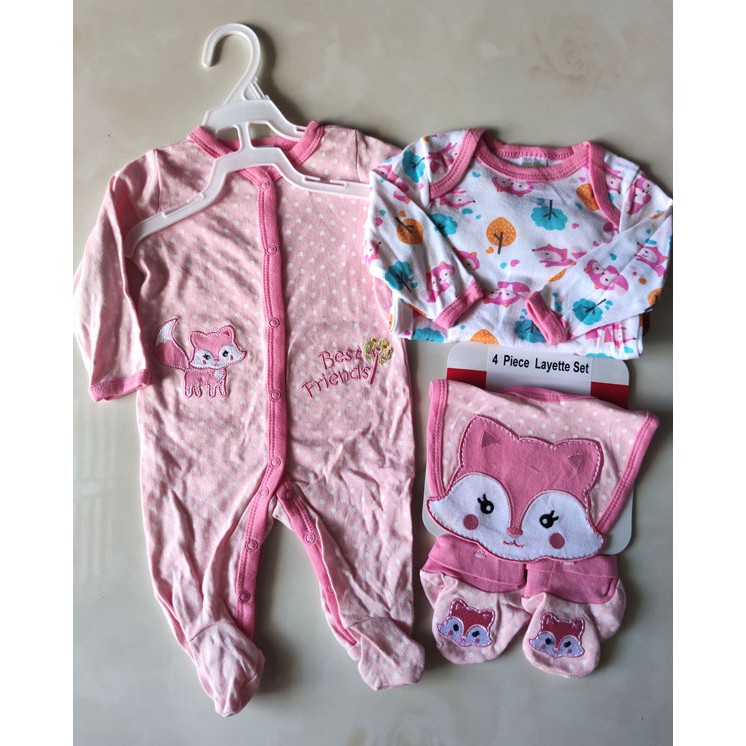 PAKAIAN BAYI 4IN1 SET / BAJU BABY ROMPER &amp; JUMPER IMPORT