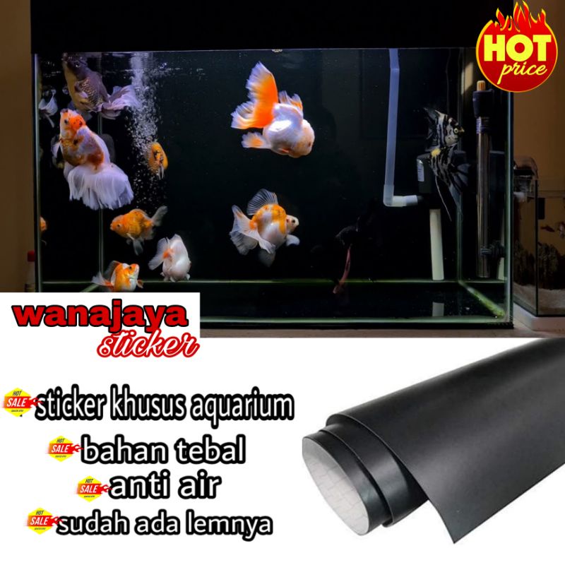 stiker background aquarium / sticker aquarium / skotlet hitam / stiker aquarium warna hitam / doff