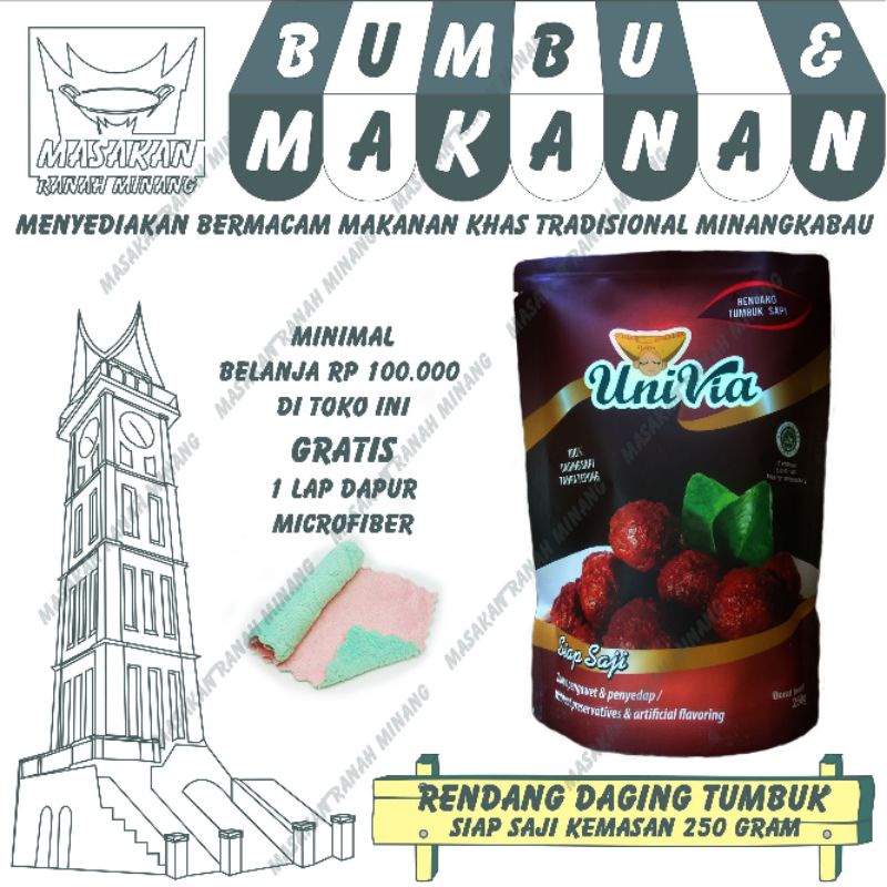 

masakan Minang Rendang Tumbuk Uni Via khas rumah makan Padang bukittinggi Sumatra barat