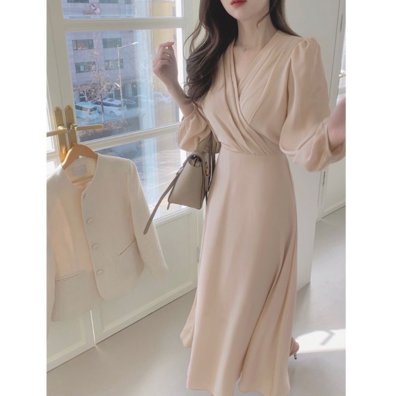 Dress Kondangan Pesta Prewedding Korean Style Millie Dress Korea Vintage Outfit Wanita Kekinian Baha